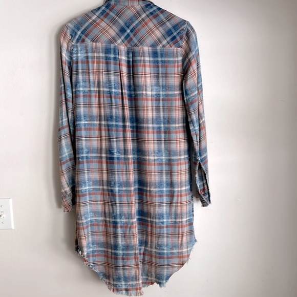 Cloth & Stone Plaid Tunic Dress Button Down Sz XSm BinE - Picture 8 of 10